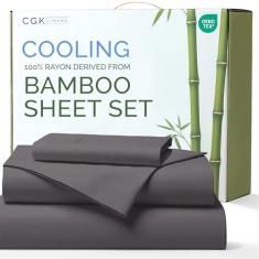 100% raiom derivado de bambu - lençol solteiro de bambu - Lençóis refrescantes para solteiro - Macio, respirável e roupa de cama de luxo de hotel - 1 lençol de cima e 1 fronha com bolsos profundos de