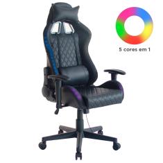 Cadeira Gamer Preta com Iluminação LED