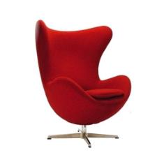 Poltrona Egg Giratória Em Sued Vermelha Cor Vermelho