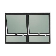 Janela de Alumínio Maxim-Ar 2 Seções 80x120cm Vidro Mini Boreal Plus Brimak Preto