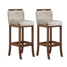 Kit com 2 Banquetas Alta com Matelassê Pinhão