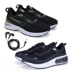Tênis Masculino Fitness Esporte + Fone de Ouvido Fio Kit 2-Masculino