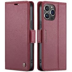 QLTYPRI Capa carteira para iPhone 14 Pro Max, capa flip magnética de couro PU premium com [bloqueio RFID] compartimentos para cartão de crédito com suporte à prova de choque, capa protetora para