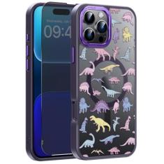 FUNMIKO Capa para 16 Pro Max com protetor de tela de privacidade, compatível com carregamento sem fio, capa fosca translúcida à prova de choque - linda capa de telefone com design floral para mulheres