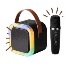 Mini Caixa de Som c Microfone karaokê Bluetooth Infantil Criança Karao