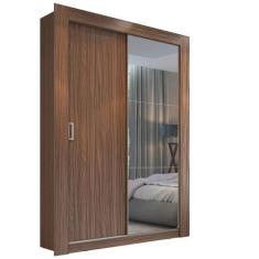 Guarda-Roupa Solteiro Édez Aura, 1,2 m 2 Portas de Correr, Espelho, No