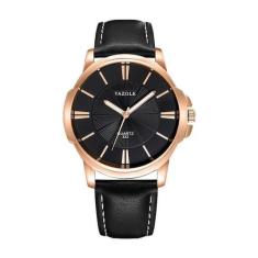 Relógio Masculino Yazole 332 Bronze Pulseira Couro Preta, Couro, Preto