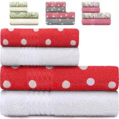 Jogo de Toalhas 4 Peças Banho e Rosto 100% Algodão Prisma Dohler Emcompre