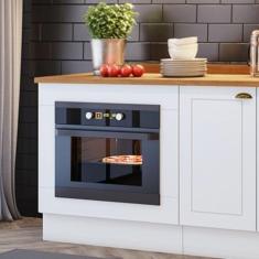 Balcão Forno Embutir com Tampo Emily Espresso Móveis Branco HP/Nature