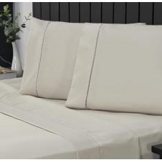 Jogo de Cama Queen Percal 400 Fios Ponto Palito 04 Peças, Antiácaro, A