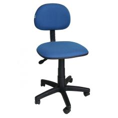 Cadeira Secretária Giratória Pistão a Gás Tecido Azul