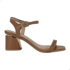 Sandália Feminina Ramarim Salto Bloco Camel