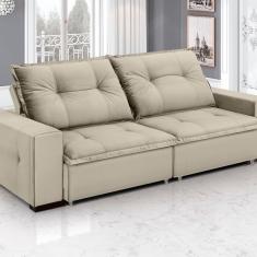 Sofá Aquarius - Retrátil - Reclinável 260 Cm Veludo Marfim