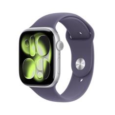 Apple Watch Series 11 GPS + Cellular, Caixa em alumínio prateado de 46 mm com Bracelete desportiva roxo névoa - M/G