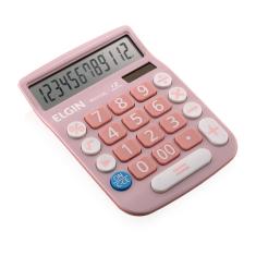 Calculadora Eletrônica de Mesa 12 Dígitos, Solar - rosa