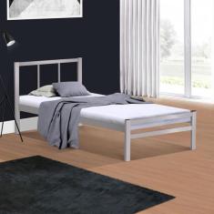 Cama De Ferro Solteiro Cinza