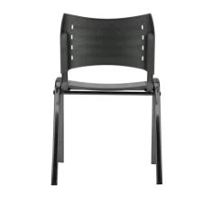 Cadeira prisma iso fixa  preta  pra igreja recpçao sala de espera preto  plastica