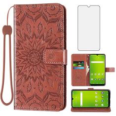 Asuwish Capa de telefone para Cricket Icon 3/At&t Motivate 2/Cricket Splendor Capa carteira com protetor de tela de vidro temperado capa flip fina suporte para cartão acessórios de celular mulheres