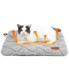 Cama para gatos autoaquecida, tapete para cães 61 x 45 cm, macio e fofo, almofada térmica silenciosa para animais de estimação para animais de estimação internos e externos com capa removível inferior