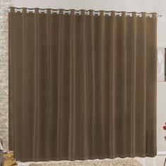 Cortina 2 Mts Sala Quarto Voal E Linho Para Trilho Comum Barata Tabaco