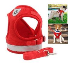 Peitoral Guia Gato Cao Cachorro Pet Coleira Faixa Refletiva Colete Ani