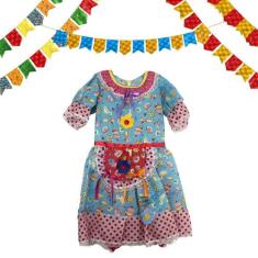 Vestido Avental De Festa Junina Caipira Criança São João Fantasia Infa