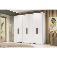 Guarda Roupa 6 Portas E 3 Gavetas C- Pés Sumatra Branco - Demóbile