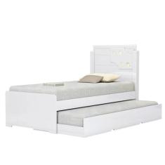 Cama De Solteiro Bibox Luiza Branco – Vitamov