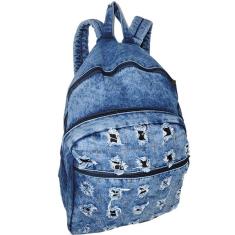 Mochila Escolar Grande Jeans Rasgadinho Tw303