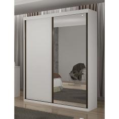 Guarda Roupa Solteiro com Espelho 2 Portas 3 Gavetas - Búzios-Neve - Star Móveis