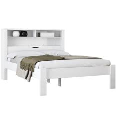 Cama Casal Invicta Com Baú Branco - Santos Andirá