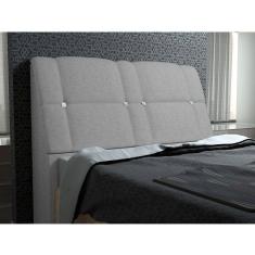 Cabeceira Com Baú Itália Cama Box Casal 140 Cm Suede Cinza
