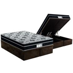 Conjunto Box Baú Queen: Colchão Molas Probel Prolastic ProDormir Born + Base CRC Suede Brown (158x198)