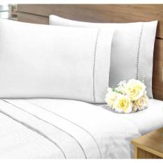 Jogo de Cama Casal 3 Peças Algodão 400 Fios Lançamento Toque Aveludado