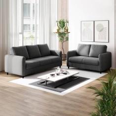 Conjunto Sofá com 2 e 3 Lugares em Veludo CabeCasa MadeiraOriginals - 