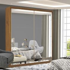 Guarda Roupa Solteiro com Espelho 2 Porta de Correr Lila Espresso