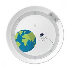 Universo e alienígena Placa decorativa de porcelana Salver Prato de jantar