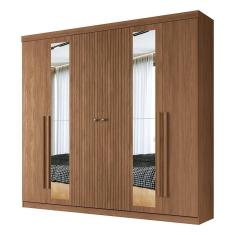 Guarda Roupa Casal Buriti Ripado 6 Portas com Espelho - Santos Andirá