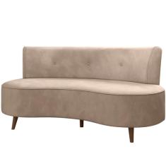 Sofá Chaise Living 2 Lugares 135cm para Sala Istambul K01 Veludo Bege - Lyam Decor