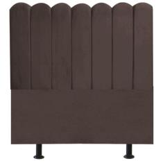 Cabeceira Nuvem Cama Box Solteiro 90 cm Alanis Suede Marrom