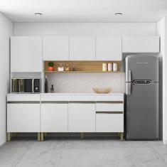 Cozinha Completa Line 9 Portas 1 Gaveta Supremo/Freijo - Kits Paraná