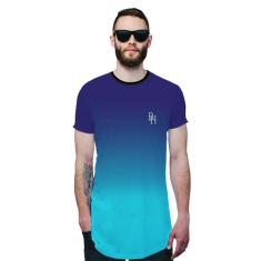 Camisa Longline   Azul Céu Degradê Azul Oceano - Di Nuevo, GG, Azul ma