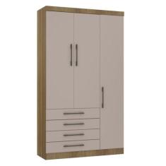 Módulo De Guarda Roupa 3 Portas 4 Gavetas Avela/cinammon - EUCAMÓVEIS