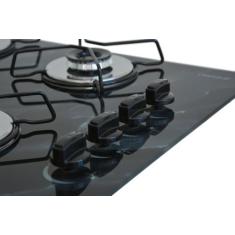 Fogão Cooktop Chamalar 4 Bocas Ultra Chama Bivolt XP, Marmorizado pret