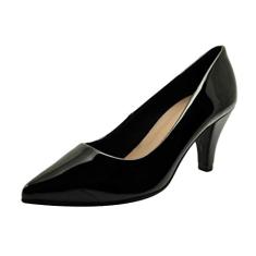 Scarpin Salto Baixo Fino Luiza Sobreira Verniz Preto Mod. 2223