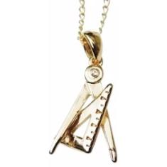 Colar Cordão Arquitetura Arquiteto Folheado A Ouro 18k