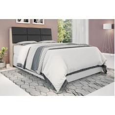 Cabeceira Queen Isis Amarula com Painel Class Preto Framar