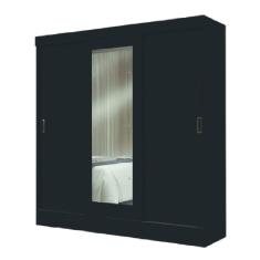 Guarda Roupas Casal Com Espelho 3 Portas de Correr 2 Gavetas Mônaco Maxel