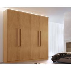 Guarda Roupa Solteiro 4 Portas E 3 Gavetas Império Naturale - Rufato