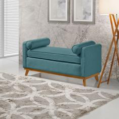 Recamier Italia 1,30m Com Base Madeira Linho Sofatec Verde